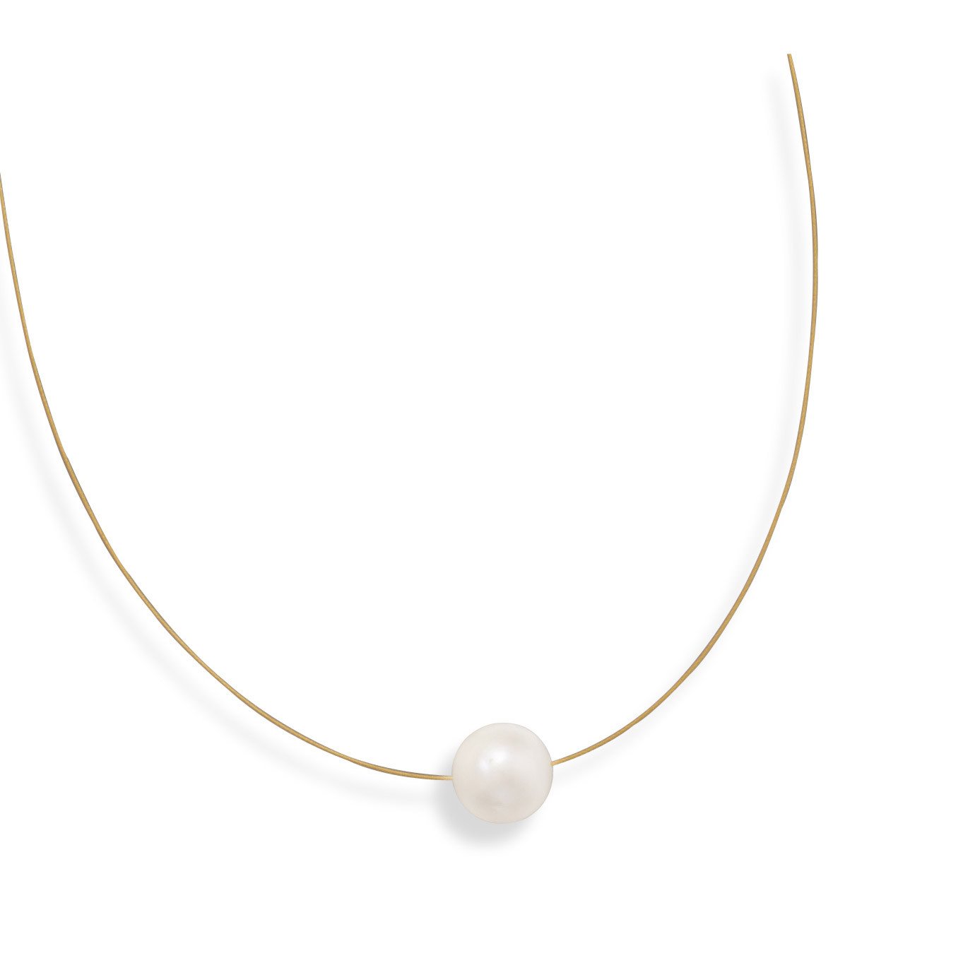 16" 24 Karat Gold Plated Necklace with Cultured Freshwater Pearl