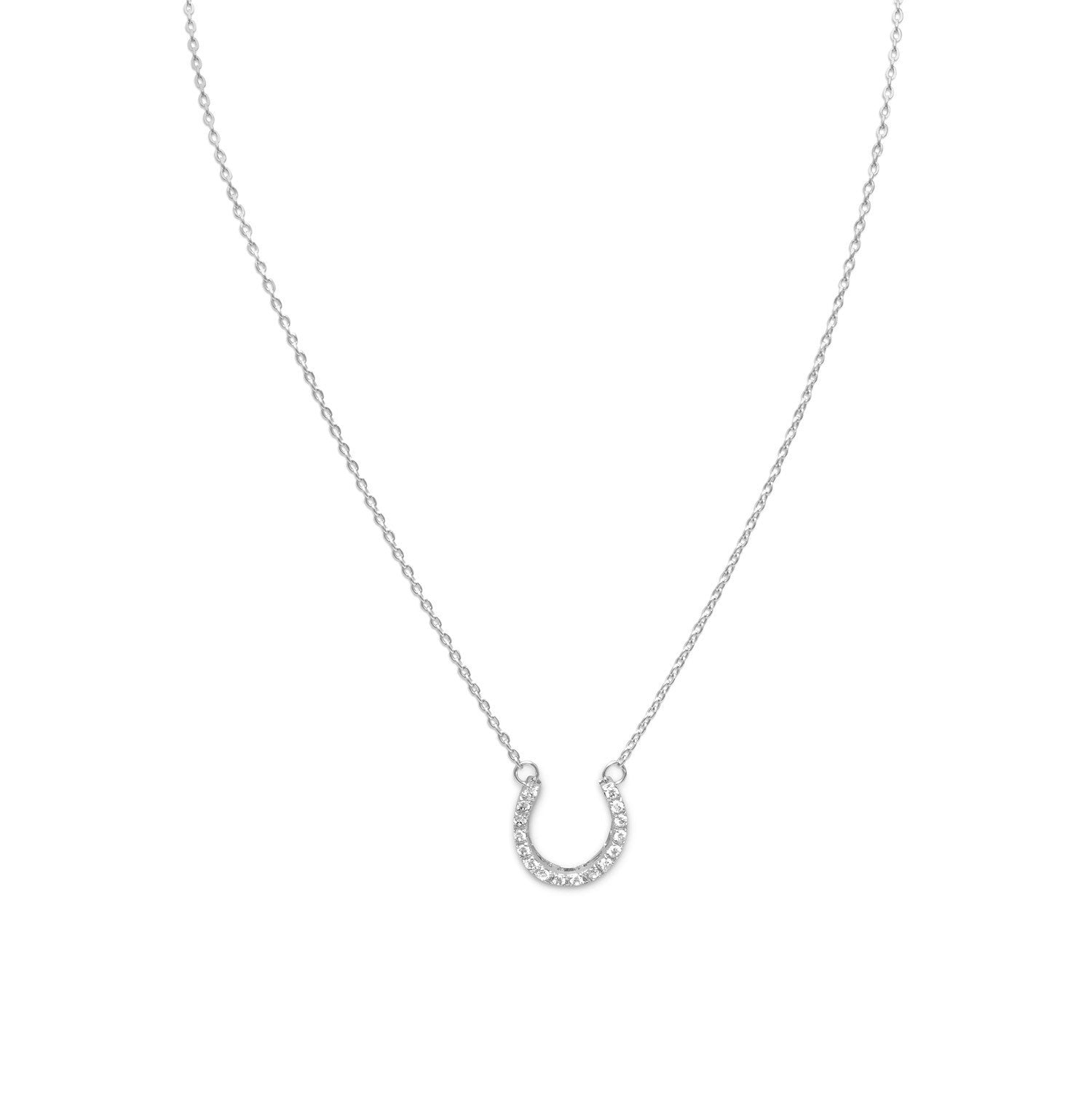 16" CZ Horseshoe Necklace