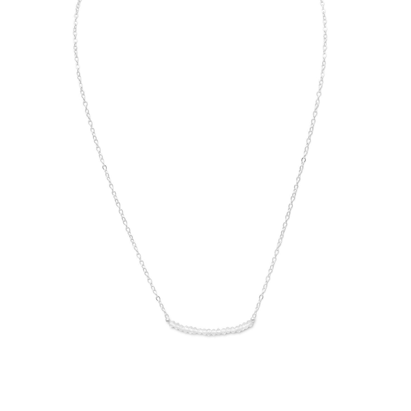 Faceted Clear Quartz Bead Necklace - April Birthstone