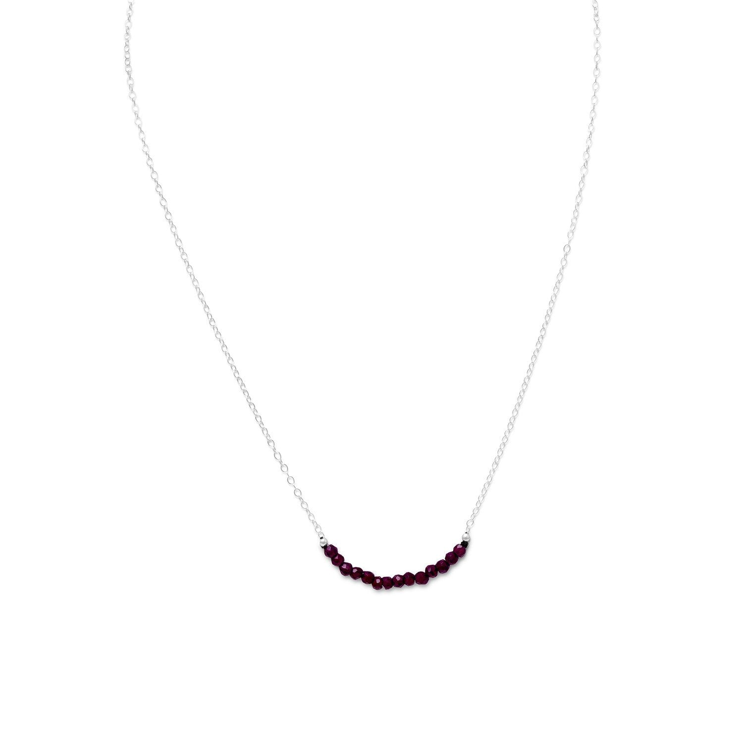 Faceted Garnet Bead Necklace - January Birthstone