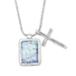 Roman Glass and Cross Charm Necklace