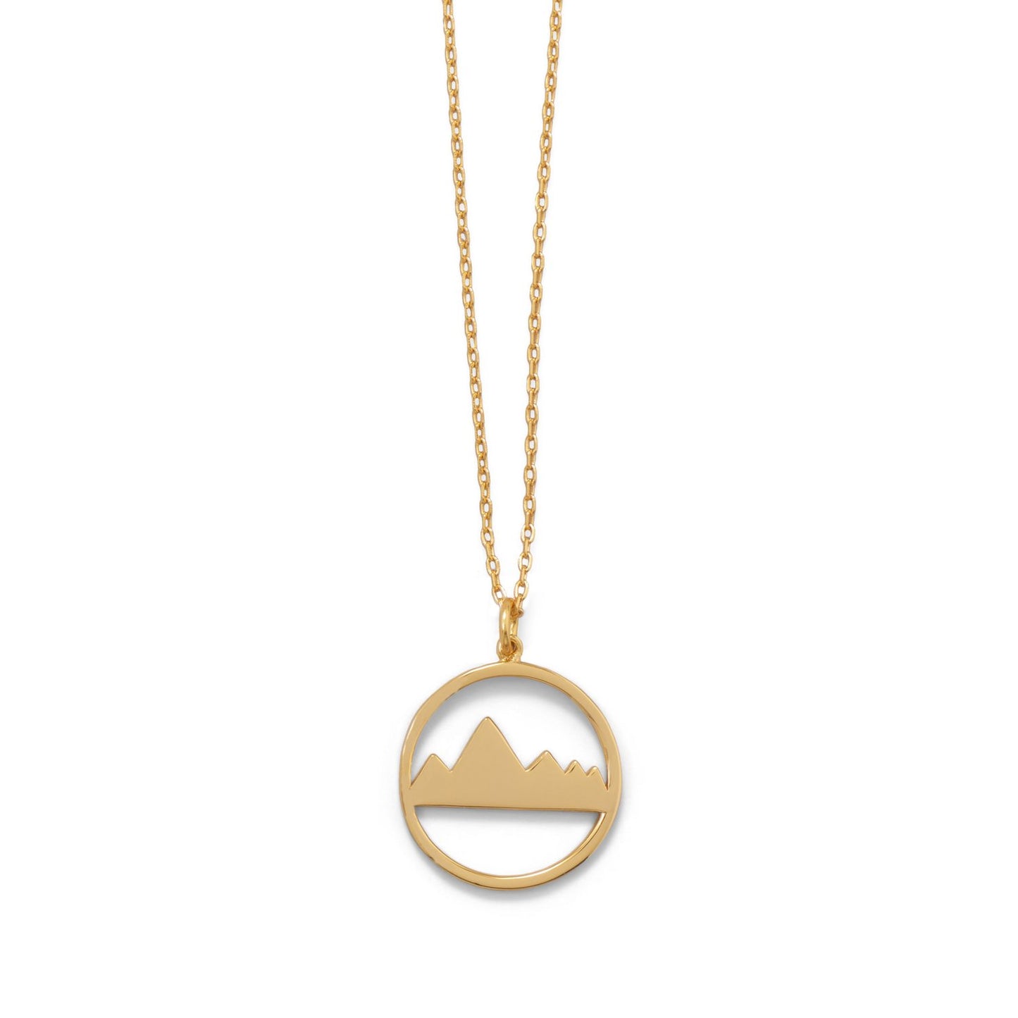 16" + 2" Gold Plated Mountain Range Necklace