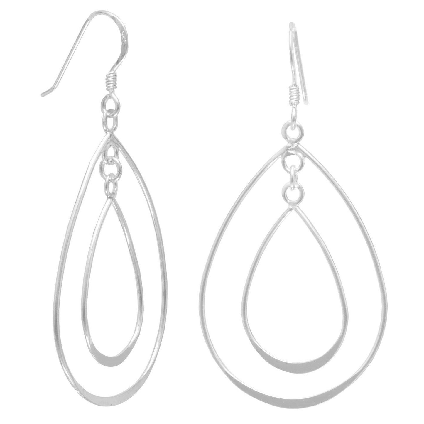 Double Pear Shape French Wire Earrings