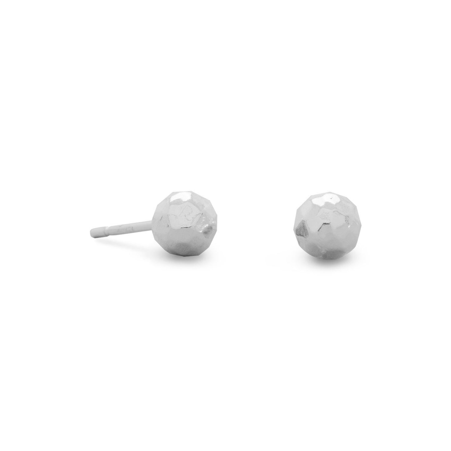 5mm Hammered Ball Earrings