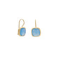 14 Karat Gold Plated Blue Chalcedony Wire Earrings