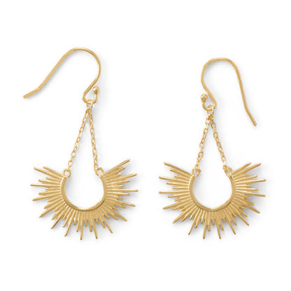 14 Karat Gold Plated Sunburst Earrings