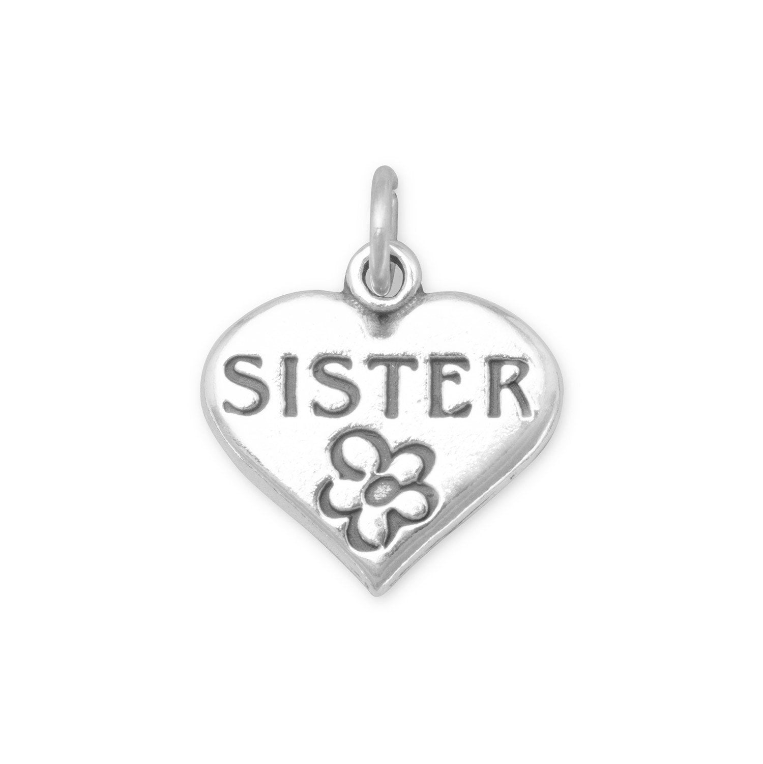 SISTER in Heart Charm