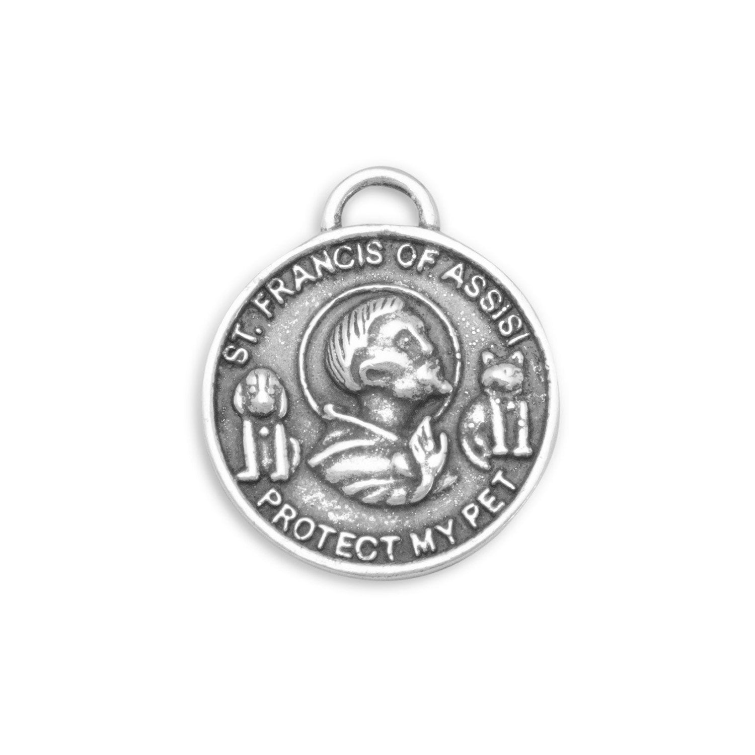 Oxidized St. Francis of Assisi Charm