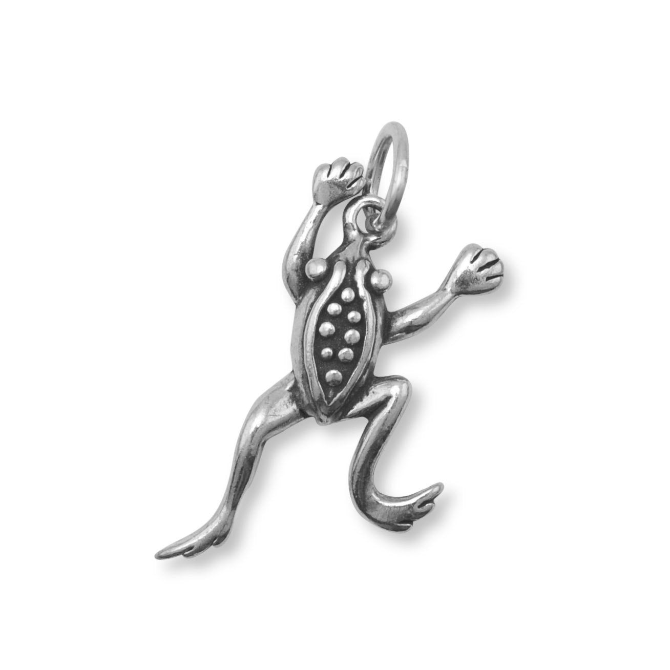 Oxidized Leaping Frog Charm