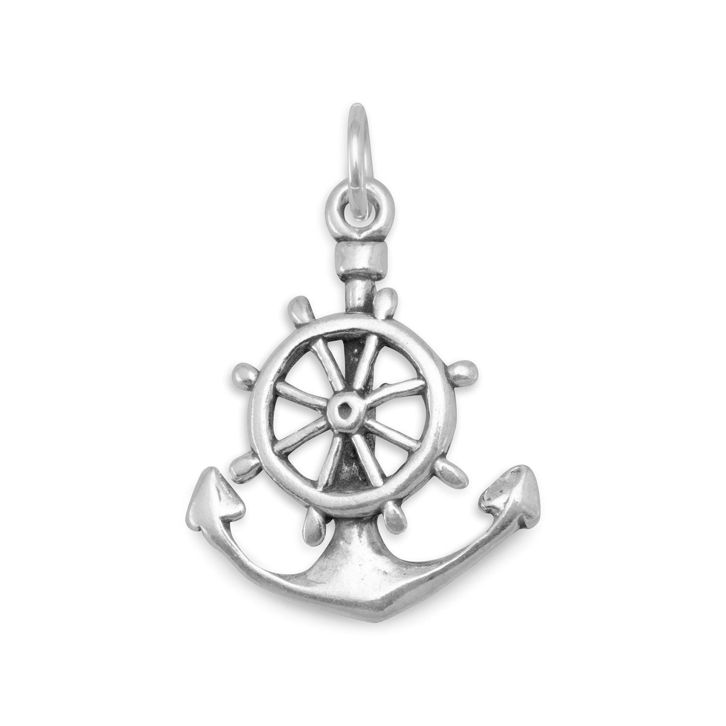 Oxidized Anchor Mariners Cross Charm