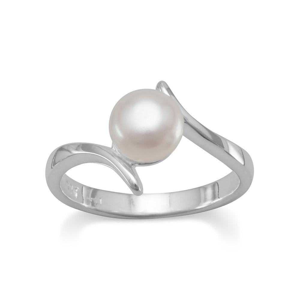 Crossover Design Cultured Freshwater Pearl Ring