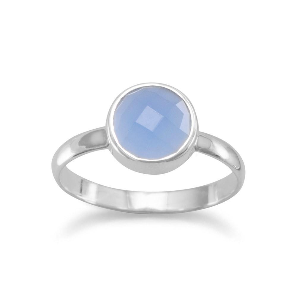 Faceted Chalcedony Stackable Ring