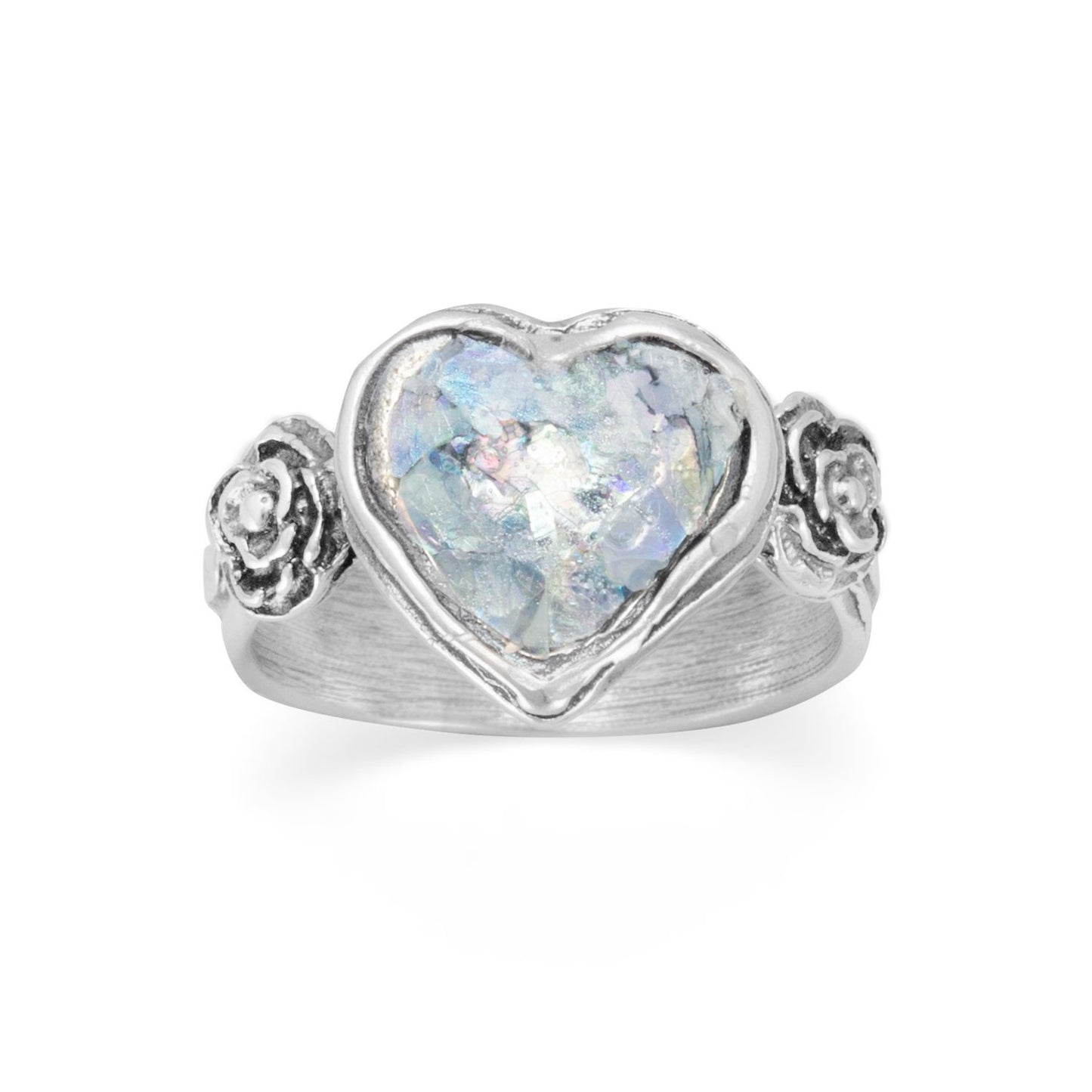 Roman Glass Heart Ring