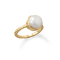 14 Karat Gold Plated Cultured Freshwater Pearl Ring