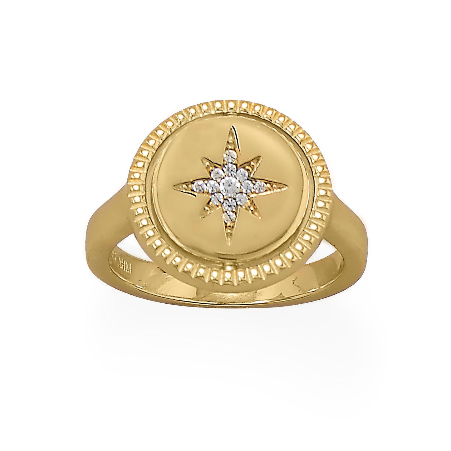 Reversible CZ Star and Moon Ring
