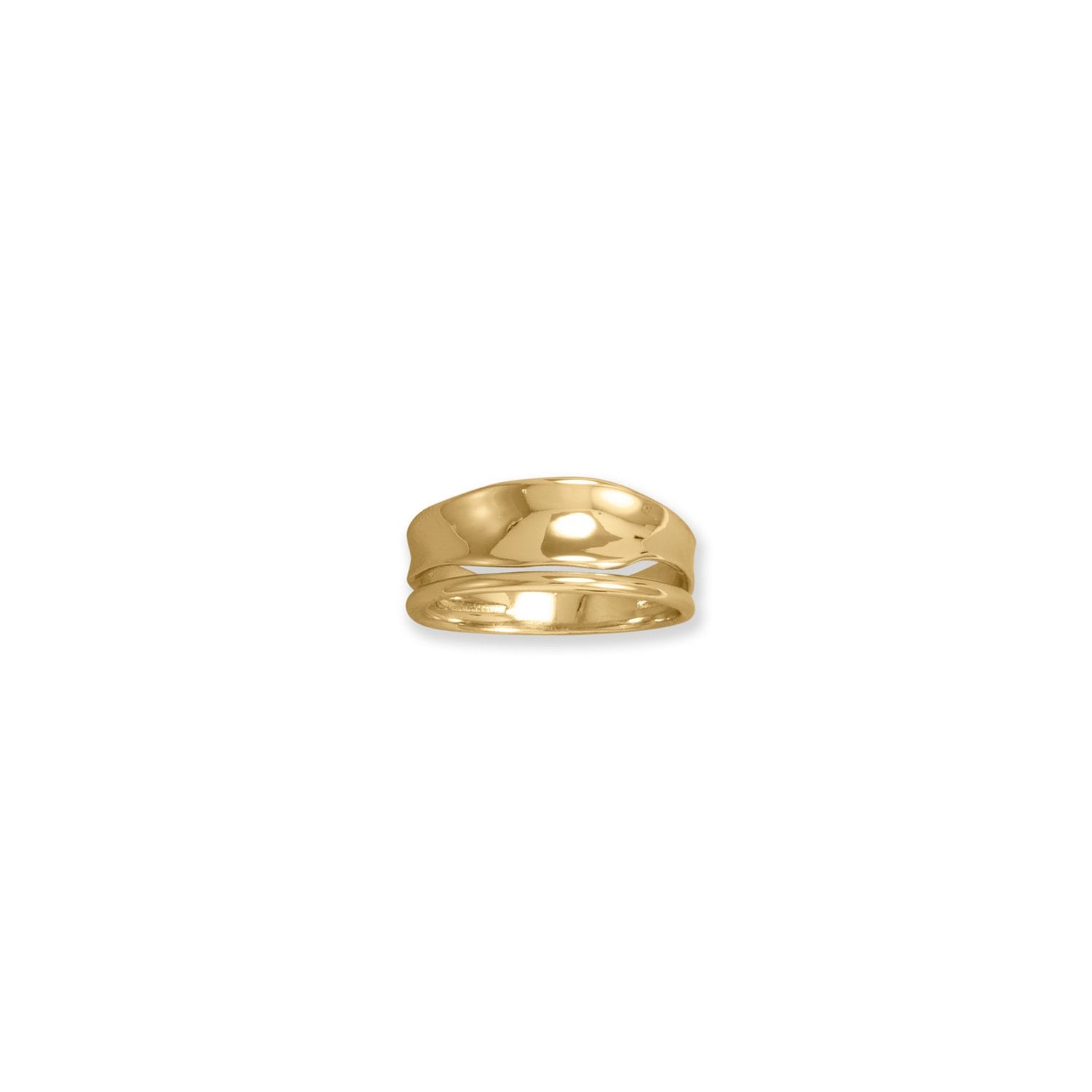 14 Karat Gold Plated Split Design Ring