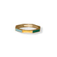14 Karat Gold Plated Rainbow Enamel Flat Edge Ring