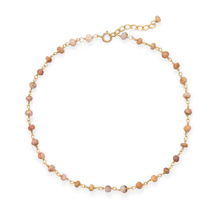 Pretty In Pink! Pink Opal 14 Karat Gold Plated Anklet