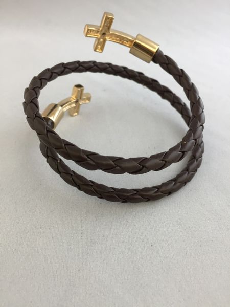 Cross Wrap Bracelet - Brown